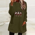 thumbnail image 2 of Jsaierl Merry Christmas Fleece Shirts for Women Funny Xmas Graphic Tees Stretch Round Neck T-shirt Short Sleeve Tunic Blouse Tops Christmas Costumes, 2 of 5
