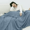 thumbnail image 5 of ESULOMP Cooling Blanket for Hot Sleepers, 71"x79" Breathable Summer Blanket, Cooling Thin Blankets for Night Sweats, Lightweight Double Sides Cooling Blankets, Blue, 5 of 9