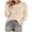 Beige, variant on Sweaters for Women Fall Solid Color Pullover Casual Crew Neck Long Sleeve Hollow Out Sweatshirts Winter Knit Jumper Top