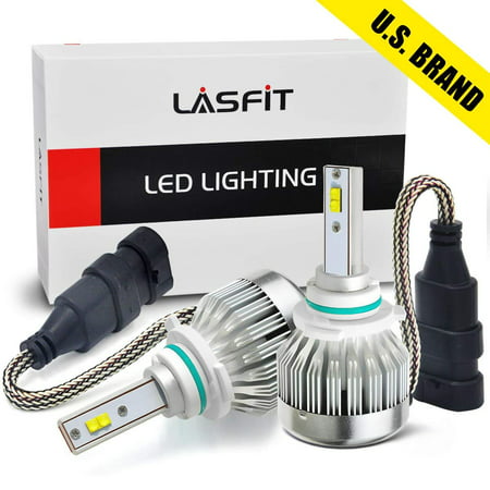 LASFIT 9006 HB4 Cree LED Chips LED Headlight Bulbs Fanless LED Conversion Kits for Low Beam/Fog Light Halogen Replacement-, Xenon White- 6000K 6000LM 40W-Plug & Play (2