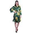 thumbnail image 2 of Moomaya Printed Womens Kimono Robes Short Satin Silk Bridal Robe Loungewear, 2 of 7