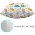 thumbnail image 3 of GZHJMY Decorative Throw Pillow Covers Set of 2, Cute Small Dinosaurs Soft Pillow Cases, Square Cushion Cases Pillowcases for Sofa Bed Couch Car Home 18"x18" Home Decor, 3 of 5