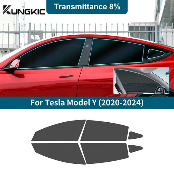TPU Pre-Cut Car Window Privacy Tint Film For Tesla Model Y 2020 2021 2022 2023 Auto Sticker for Tesla ModelY 2024