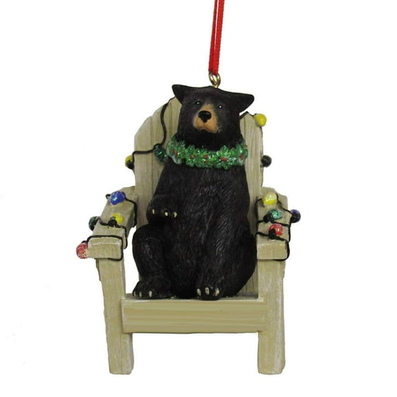 Kurt Adler Black Bear on Adirondack Chair Ornament