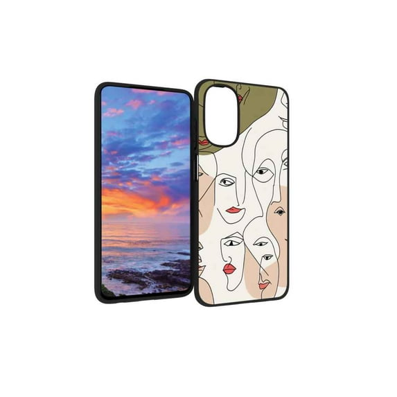 Compatible with Moto G 5G 2022 Phone Case, Faces Abstract 101 Case Men Women, Flexible Silicone Shockproof Case for Moto G 5G 2022