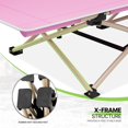 thumbnail image 6 of VibrantEcho 75" Camping Cot for Adults, Folding Sleeping Cot, Lightweight Portable for Outdoor Camping with Detachable Pillow and Side Pocket for Travel Home Office Picnic, Supports 360 lbs, Pink, 6 of 11