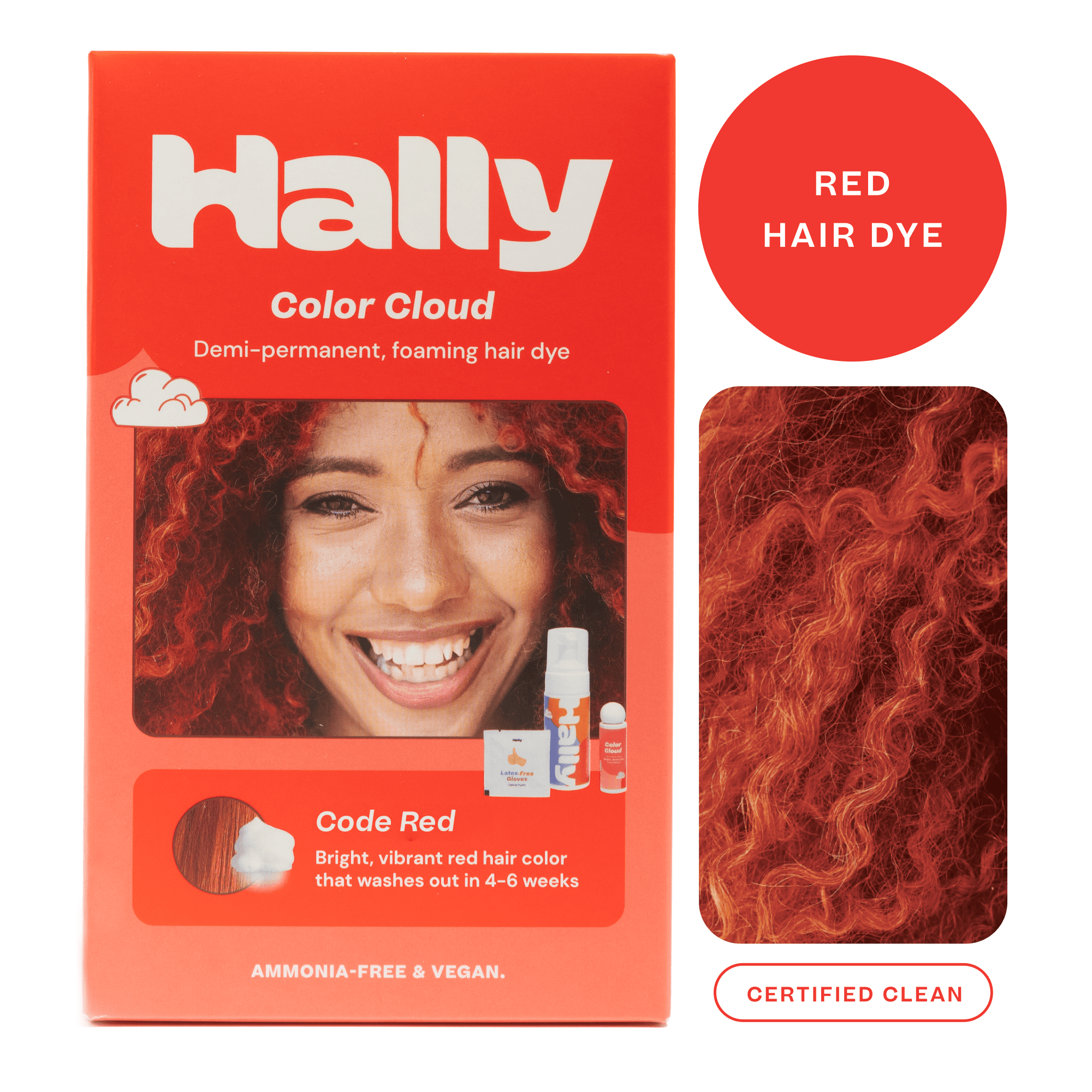 Hally Hair Color Cloud Demi Permanent Hair Dye, Code Red,  Oz -  
