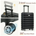 thumbnail image 4 of Hardshell Luggage Set 3 Piece, Durable ABS+PC Travel Suitcase with Spinner Wheels for Men Women,Black(20inch 24inch 28inch), 4 of 8