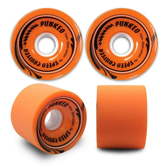 PUNKED Speed Cruiser Speed Cruiser 70mm Longboard Wheels - Solid Orange