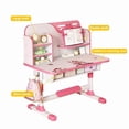thumbnail image 4 of YNCE Kids Functional Desk and Chair Set, Height Adjustable Children School Study Table Chair Set with Astronaut Pattern, Ergonomic Desk Chair with Large Writing Board, Bookshelf and Drawer, 4 of 10