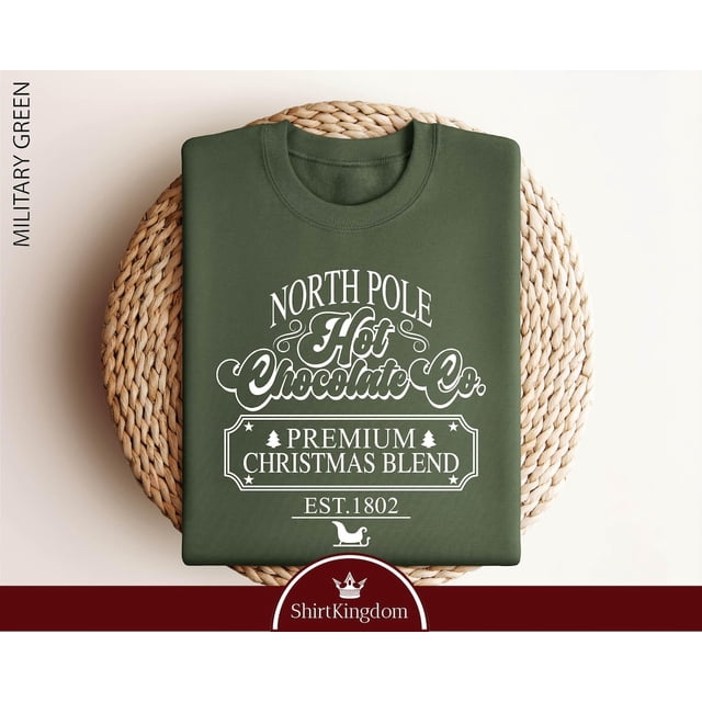 North Pole Hot Cocoa , Polar Express Party Sweater, Sweatshirt All Size S-3Xl
