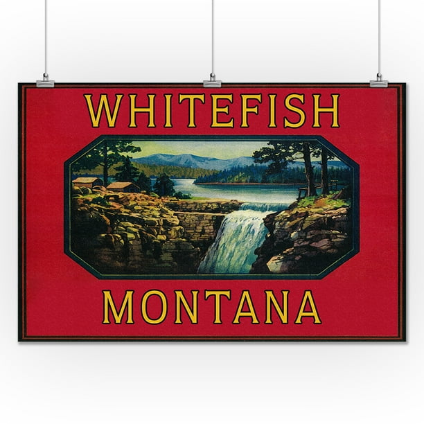 Whitefish Montana Orange Label 24x36 Giclee Gallery Print Wall Decor Travel Poster Walmart Com Walmart Com
