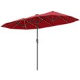 thumbnail image 2 of Costway 13 FT Large Patio Umbrella with LED Solar Lights Crank Handle 12 Heavy-Duty Ribs Wine, 2 of 10