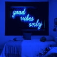 thumbnail image 1 of Tapiz para colgar en la pared con diseño de neón Good Vibes Only, 150 x 130 cm, 1 of 1