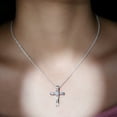 thumbnail image 4 of Rosec Jewels Lab Diamond Cross Necklace (EF-VS Quality) Unisex Cross Pendant with Chain - Ready to Gift for Christmas, 14K White Gold, 4 of 8