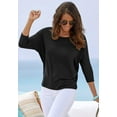 thumbnail image 3 of LASCANA Women's Fine Knit 3/4 Sleeve Top, 3 of 5