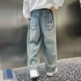 thumbnail image 4 of Mercatoo Boys Baggy Straight Jeans Classic Wide Leg Elastic Waist Y1k Denim Skater Streetwear Youth Trendy Loose Casual Pants, 4 of 8