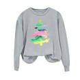thumbnail image 3 of Jsaierl Womens Christmas Fleece Sweatshirts Cute Christmas Graphic Sweatshirt Oversized Pullover Sweater Tops Round Neck Dressy Casual Long Sleeve Shirts Christmas Gifts, 3 of 7