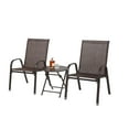 thumbnail image 6 of Brown Patio - 3 Piece Outdoor Camping Chairs With Fabric & Steel Table Space Saving, Elegant Design 3pcs In Textile Top Compact, Unique Outlook, 6 of 7