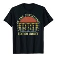 thumbnail image 1 of Waiimak T-Shirt à Manches Courtes Col Rond Imprimé Anniversaire 40 Ans pour Hommes 1981, 1 of 2