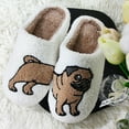 thumbnail image 5 of Cute Pug Plush Slippers, Warm Indoor House Shoes for Women Men, 5 of 10