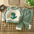 thumbnail image 2 of Bjutir Boys Girls Pajama Sets Toddler Winter Long Sleeve Cartoon Dinosaur Prints Tops Pants 2Pcs Outfits Clothes Set, 2 of 6