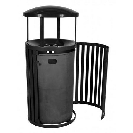 Outdoor Trash Receptacle - Outdoor Trash Receptacle in Black Gloss Finish