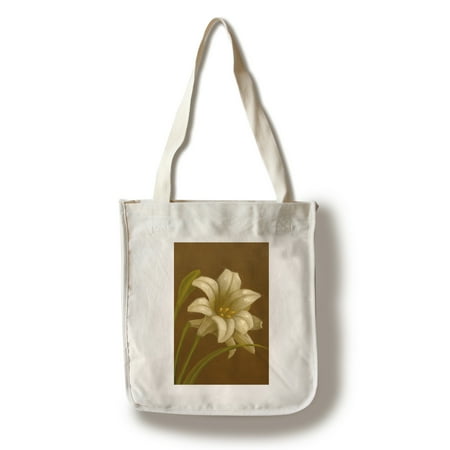 Lilies Oil Painting - Easter Lily - Oil Painting - Lantern Press Artwork (100% Cotton Tote Bag - Reusable)