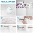 thumbnail image 4 of No Hook Shower Curtain, Purple White Shower Curtains for Bathroom with See Through Top Window, Abstract Grey Chrysanthemum Flower Floral Waterproof & Washable Bath Curtain 60"x72", 4 of 9