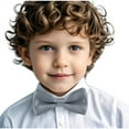 thumbnail image 5 of ZACPNCV Bow Ties Solid Color Adjustable Bow Tie Collection for Kids and Boys Gray Free Size, 5 of 6