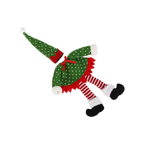 Cateissary Cubierta de elfo de botella de vino de Navidad Decoración de Navidad Cubiertas de botella de vino a prueba de polvo Manga de tapa de cerveza Kits de decoración para fiestas Punto Cateissary  HA068785-02