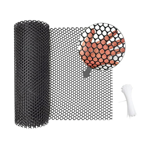 Black Plastic Wire Mesh Fence Roll, Plastic Chicken Wire Mesh, Plastic Garden Netting Fencing Barier for Poultry,Dog,Rabbit (0.4m x 3m)