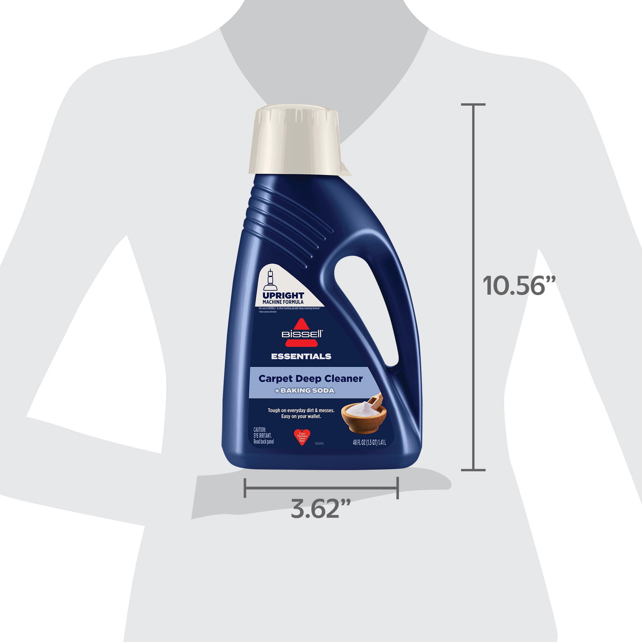 BISSELL Essentials Carpet Cleaner with Baking Soda, for Upright Deep Cleaning Machines, Deodorizes Odors, 4497, 48  fl oz