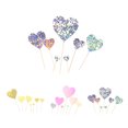 thumbnail image 2 of 7pcs/set Cake Topper Heart Shape Wedding cake topper wedding cake Birthday Cake Simple Design Paper Top Flag Decoration, Silver, 2 of 7