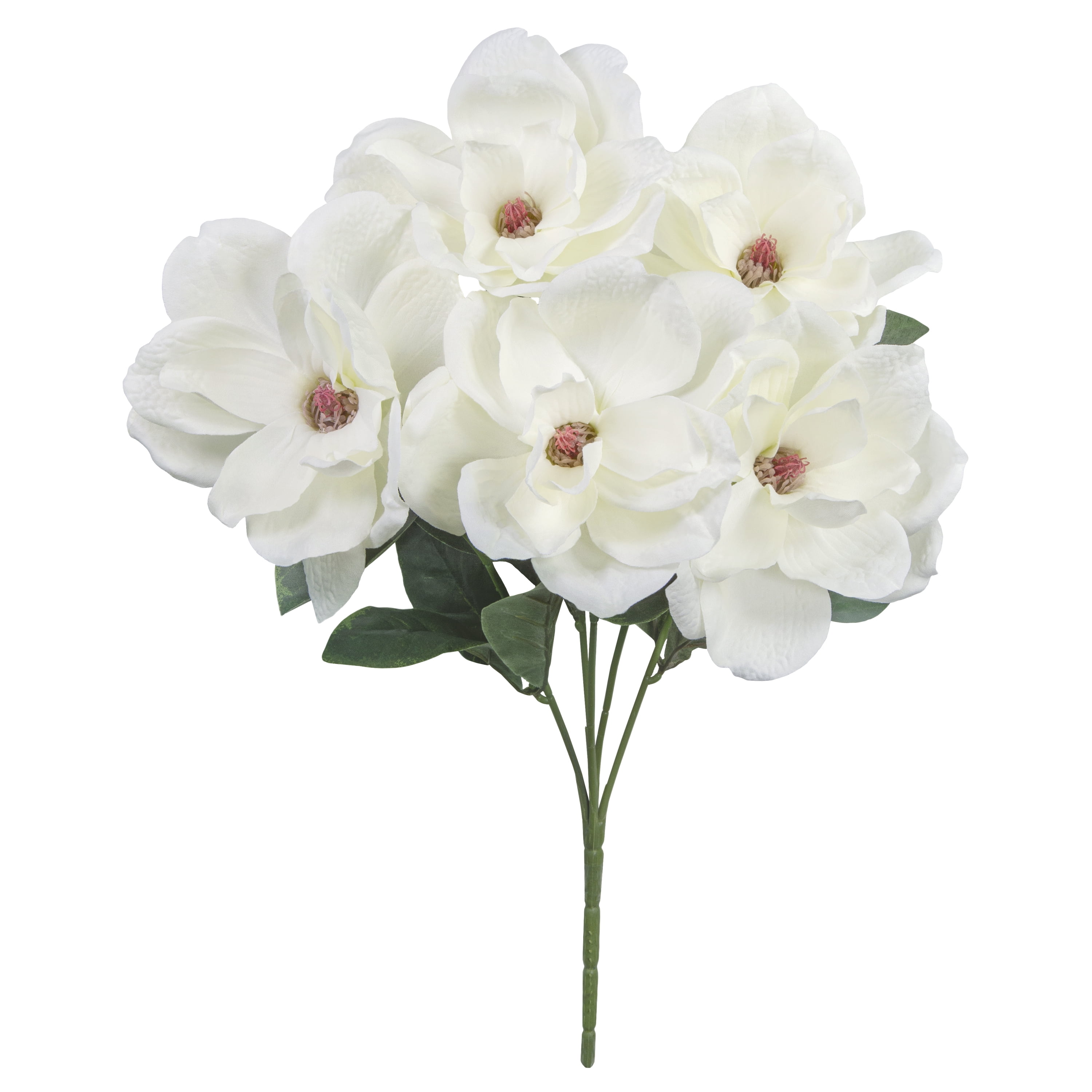 19" Artificial Silk White Magnolia Mixed Bush, by Mainstays