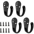 thumbnail image 1 of Infixtree Paquete de 6 ganchos para abrigos resistentes Perchero montado en la pared Todos los ganchos dobles de metal para colgar Perchero montado en la pared para sombrero Toalla Llave Mochila Moned, 1 of 9
