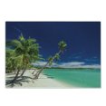 thumbnail image 1 of Fiji Cutting Board, Exotic Beach with Long Coconut Trees over the Lagoon, Decorative Tempered Glass Cutting and Serving Board, in 3 Sizes, by Ambesonne, 1 of 2