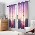 thumbnail image 2 of Yayeee Window Curtains Light Filtering 63"x42" Grommet Panel Pair Home Living Room Decor, Pixel Floating Hearts, 2 of 7