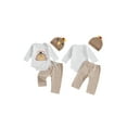 thumbnail image 2 of BemeyourBBs Baby Boy Thanksgiving Outfits Long Sleeve Romper with Pants Hat Set, 2 of 9