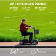 thumbnail image 4 of All-Terrain Mobility Scooter with USB Charge,300lbs Foldable Powered Wheelchair for Adult,Compact Heavy Duty Mobile for Travel,Removable Battery,Blue, 4 of 13