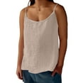 thumbnail image 2 of LIZUOJUNF Women's Tanks & Camis Cotton Linen Tank Tops for Women Casual Summer Gauze Shirt Basic Sleeveless Layering Camisoles Beach Vacation Clothes, 2 of 6
