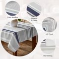 thumbnail image 5 of Gray Stripe Table Cloth Waterproof Tablecloths, Modern Abstract Art Navy Blue Striped Rustic Tablecloth Dining Table Cover for Kitchen Party Tabletop Outdoor, Square Tablecloth 60x60 Inch, 5 of 8