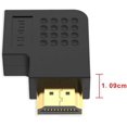thumbnail image 3 of Juego de 4 adaptadores HDMI en ángulo, acoplador HDMI de 90 y 270 grados, soporte de adaptador plano Vertical macho a hembra Ormromra YQ-2509, 3 of 7