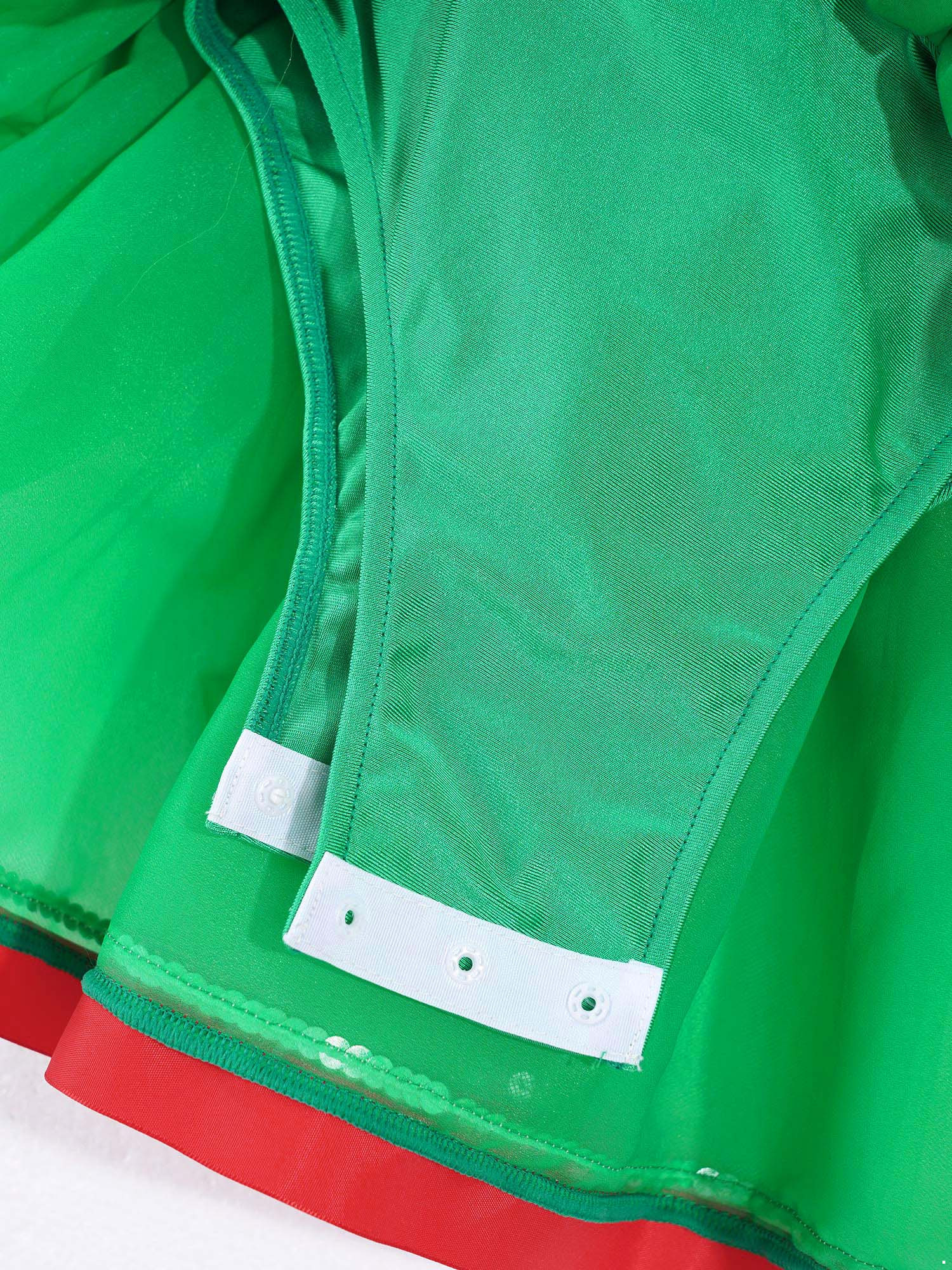 YEAHDOR Kids Little Girls Christmas Santa Elf Costume Sequins Tutu Leotard Dress with Hat Outfit Set Holiday Festive Dress Outfit Green-A 8