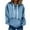Sky Blue, variant on Otntypg Women’s Denim Hoodie Jacket Lightweight Jean Pullover Casual Long Sleeve with Pocket Drawstring Hooded Sweatshirt Tops Dark Blue M