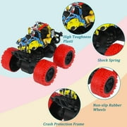 Bocaoying 4 Pack Friction Powered Monster Trucks Toys,Push and Go Friction Powered Cars Vehicles Toys,Inertia Car Toy Set Stunt Toy Vehicles,Pull Back Vehicle Set for Boys Girls Aged 3 and Above