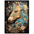 thumbnail image 1 of Cheval Carré Rond Broderie Diamant Animal Mosaï 30*40 cm, Cadre Non Inclus., 6-Tz, 1 of 3