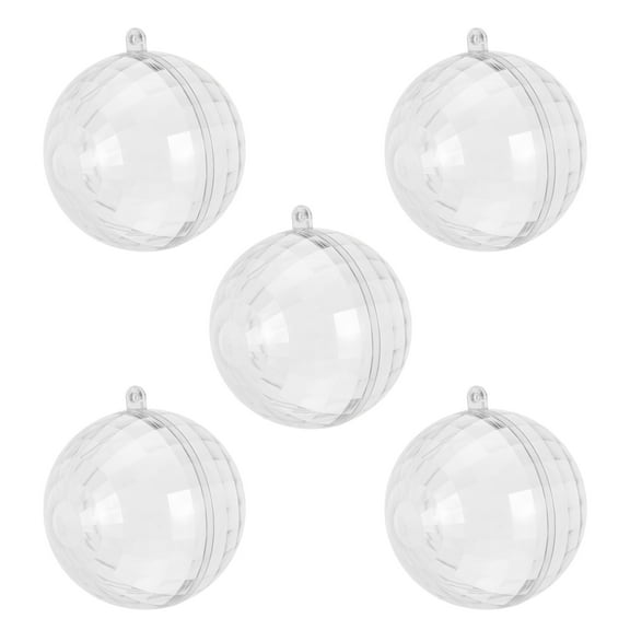 HOOWIFFY 5-Pack Clear Fillable Plastic Ornament for Home, Party, Christmas Tree Decoration