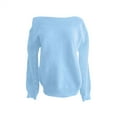 thumbnail image 5 of Sweaters For Women Fall Long Sleeve Solid Color Puff Sleeve Hollowed-Out Knitted Pullover Jumper Tops 2Xl Womens Sweaters, 5 of 6
