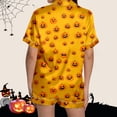 thumbnail image 6 of RMGVDSD Halloween Pajamas Set for Women 2 Piece Cute Pumpkin Print Short Sleeve Sleepwear Button Down Loungewear Holiday Party Pajama Shorts Sets, 6 of 7